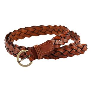 麻花编织腰带女细装饰裙子裤带大码百搭连衣裙免打孔棕色皮带加长