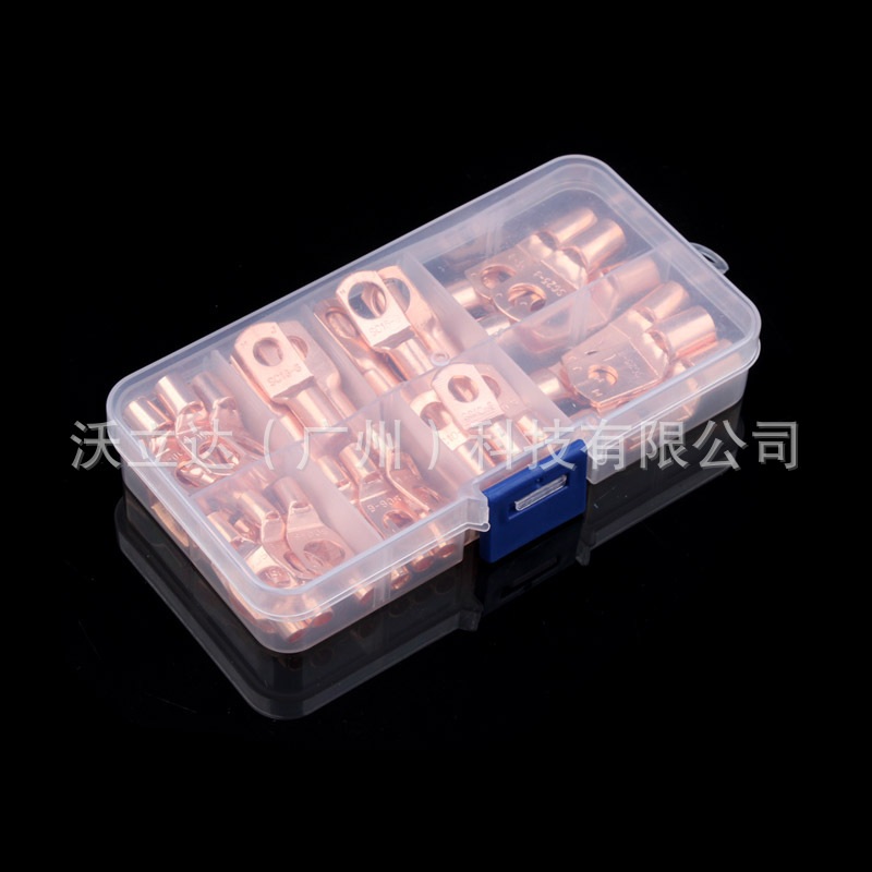 ebay爆款 60pcs盒装铜鼻子SC窥口铜接线端子 铜线鼻子圆形端子