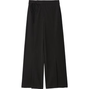 【播奥莱】播商场同款黑色开衩春秋休闲通勤裤子女BDQ3KD0546