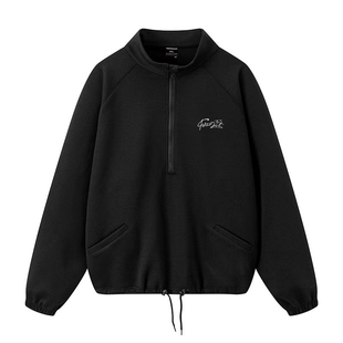 秋衣男款美式cleanfit重磅400G插肩袖立领半拉链卫衣男中性廓形风