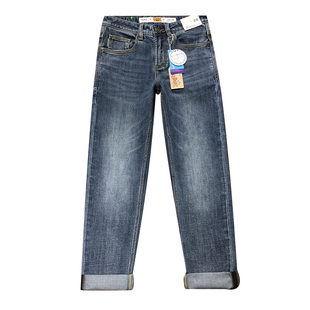 牛仔裤男款2026新款美式潮流蓝色弹力修身小直筒九分裤夏季薄款
