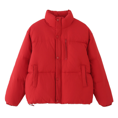 短款羽绒服外套女2025红色白鸭绒