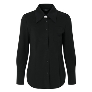 IDPAN通勤女装简约干练长袖衬衫女冬季新款修身显瘦百搭衬衣