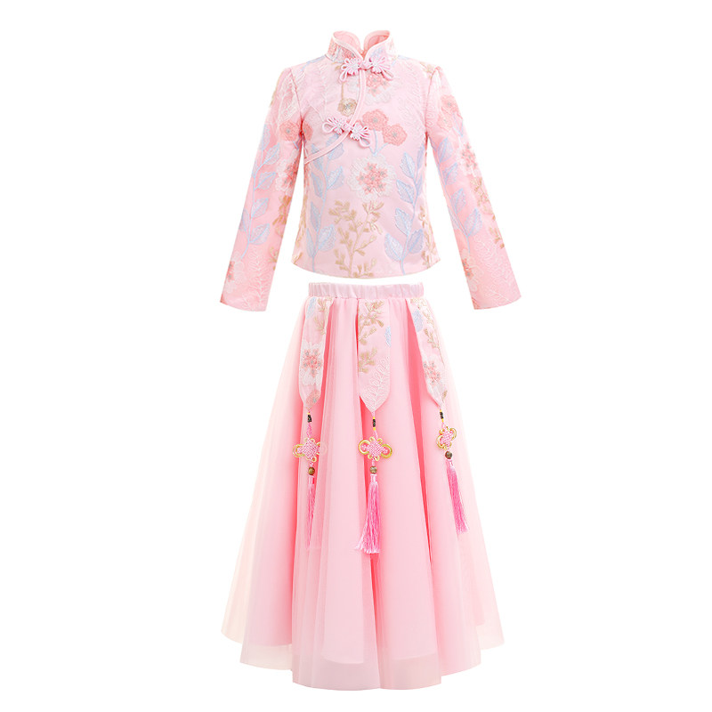女童汉服2025新款秋装古装古风儿童装旗袍中国风套装春秋季中秋节