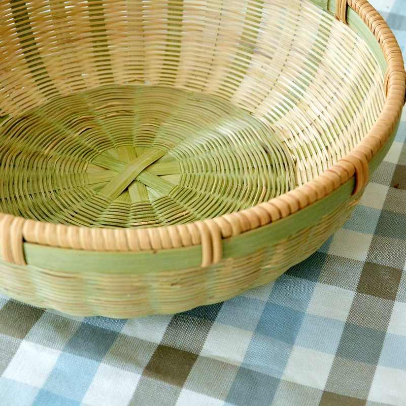 藤口竹青丝三件套竹编精细编厂家手水果篮篮子源头竹筐广西家用小