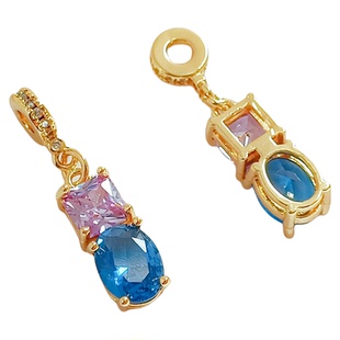 18K包金保色铜钱隔片蝴蝶结吊坠兰芳锆石隔圈手工DIY首饰配件材料