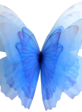 高级感薄纱蓝色蝴蝶戒指女轻奢精致开口指环小众设计百搭气质舞蹈