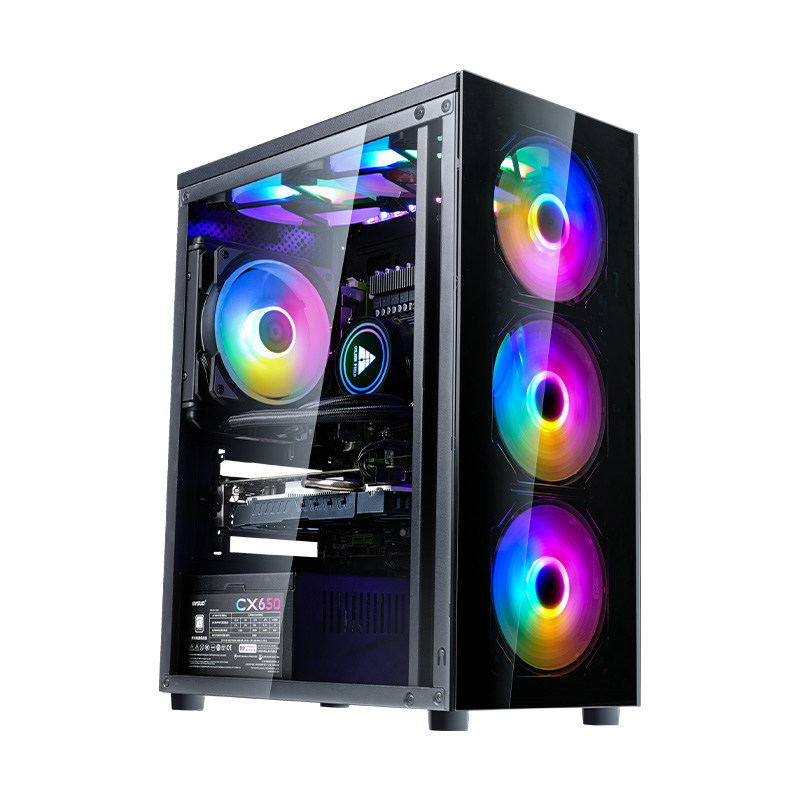【5年联保/30天试用】电脑台式机整机全套RTX4070光追独显高配电竞直播家用办公设计渲染组装一体diy台式主机