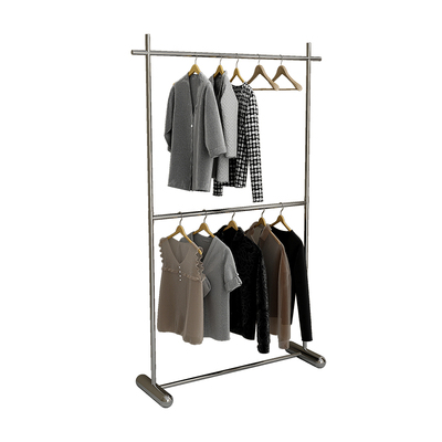 服装店不锈钢双层展示架
