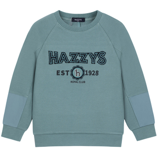 hazzys哈吉斯童装男童卫衣秋新中大童珠地挺括套头上衣