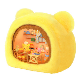 GOLDLOK迪士尼小熊维尼烘焙屋拼装玩具微观模型DIY小屋生日礼物