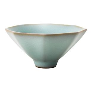 东道汝窑馆藏茶杯陶瓷茶具开片可养汝瓷个人主人杯礼盒装招待茶礼