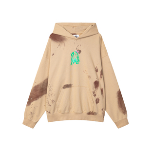 ROUND TWO 美国Wild Growth 春季仙人掌扎染宽松套头重磅连帽卫衣