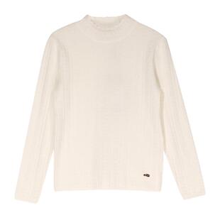 IVY HOUSE常春藤童装女童秋冬新款 半高领毛织打底衫爱心提花毛衣