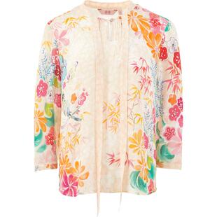 FISHING女装衬衫2024新款女夏季真丝印花休闲七分袖上衣FGGB2246