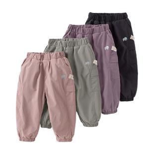 戴维贝拉儿童防水加厚裤子男童加绒裤女童工装裤女宝宝2025秋装季