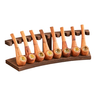 新款实木烟斗架烟锅8位展示架托架烟斗底座烟具收纳架家用收藏架