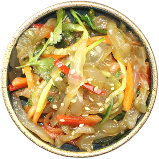 宁波特产海蜇头即食袋装老沈海蜇皮凉拌海蜇丝海折头开袋即食200g