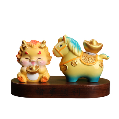 洛阳小马福福车载摆件高档彩绘