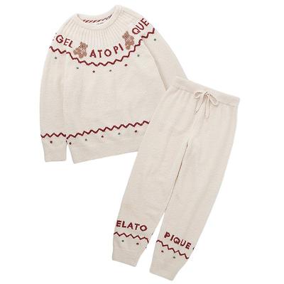 gelatopique小熊半边绒睡衣套装