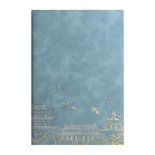 国风文创笔记本子旅行盖章本收集本高颜值空白本皮面方形手账加厚北京故宫南京博物馆旅游纪念印章收集本打卡