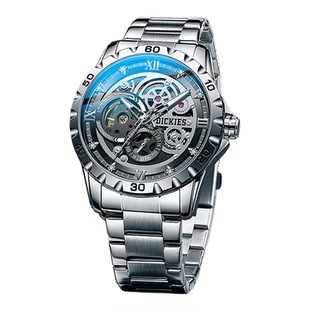Dickies手表男款机械表镂空时尚潮流钢带夜光防水男士商务腕表730