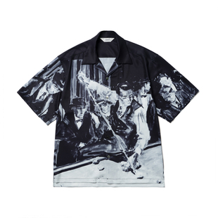 SUPERTOFU桌球水彩图案 ALOHA古巴领垂感短袖衬衫 SS25