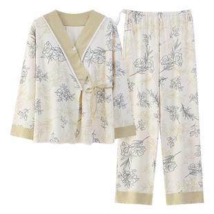 纯棉月子服春秋冬季带胸垫产后孕妇哺乳系绳睡衣女孕期胖mm200斤