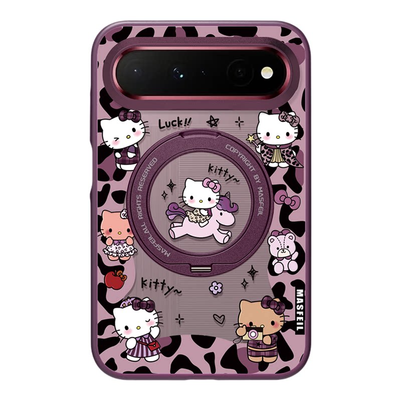 MASFEIL× 猫猫豹纹适用华为PuraXView手机壳磁吸带支架新款阔直板Pura X View全包保护套防摔高级超薄可爱女