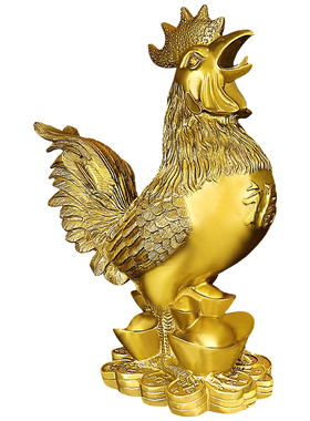 『行业推荐』黄铜公鸡摆件吉祥物