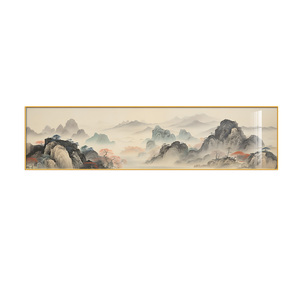 背有靠山茶室装饰画新中式水墨画办公室沙发背景墙挂画寓意好壁画