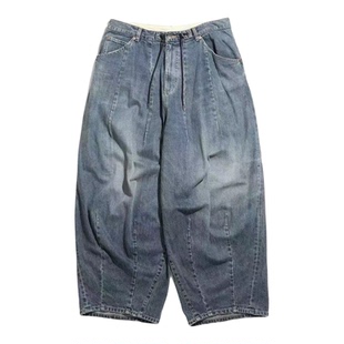 NEEDLES GFKTC蝴蝶欧美OS胖胖阔腿裤日系休闲灯笼水洗牛仔长裤子