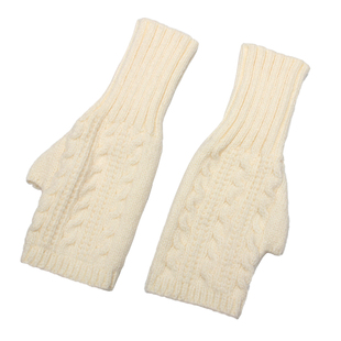 半指手套女冬天保暖护套学生写字露指打字半截毛线针织无手指护腕