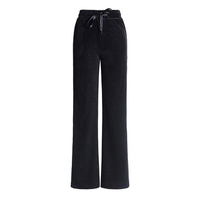 休闲裤高腰金丝绒长裤微喇