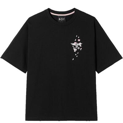 潮牌情侣樱花翅膀短袖T恤