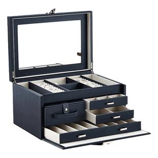 首饰盒轻奢高档精致手镯项链耳钉三金珠宝戒指饰品带锁首饰收纳盒