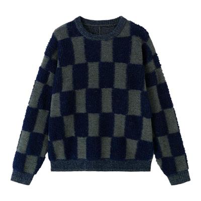 AR棋盘格半边绒家居服套装可外穿秋冬休闲保暖睡衣女almondrocks