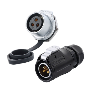 凌科LP20航空插头螺纹面板安装电源信号2-14芯镀金工业防水连接器