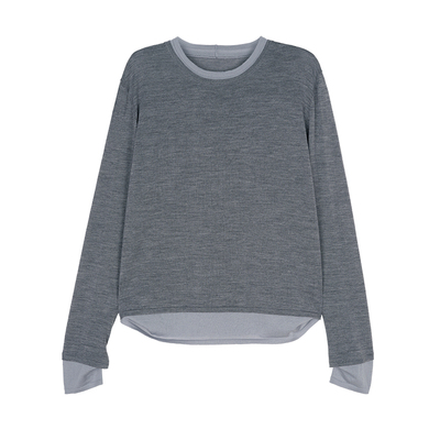 德国扬子Biella假两件针织打底衫