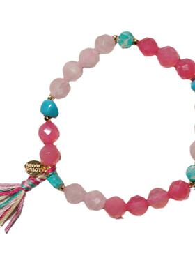 lotusmann清透粉晶欧美风手链