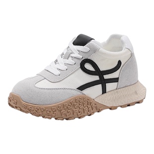 厚底粉色德训鞋小个子内增高小白鞋女鞋2026春夏新款休闲阿甘鞋子