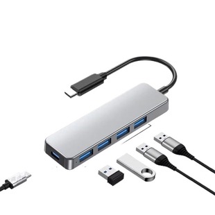 斯洛普usb拓展坞高速插头多口集分线器typec延长线hub3.0外接u盘带供电转接头转换器笔记本电脑多接口扩展器