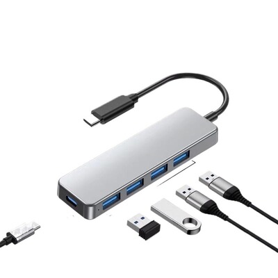 斯洛普usb拓展坞高速插头多口集分线器typec延长线hub3.0外接u盘带供电转接头转换器笔记本电脑多接口扩展器