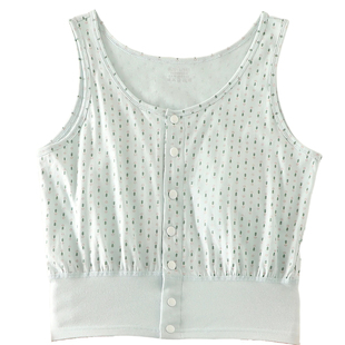 防凸点妈妈内衣夏带胸垫免穿文胸中老年人打底纯棉背心女前扣开衫