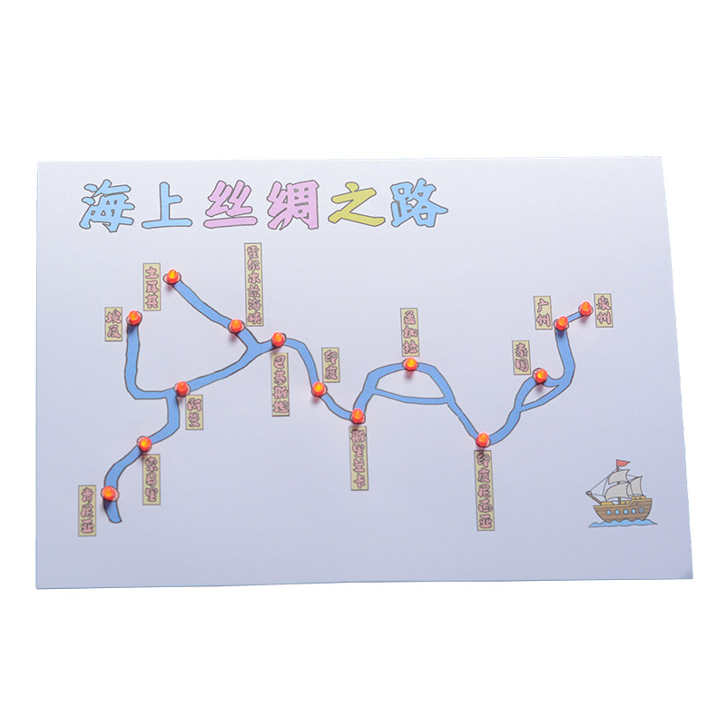 海上丝绸之路纸电路 发光手工DIY制作 历史知识中小学生作业男孩