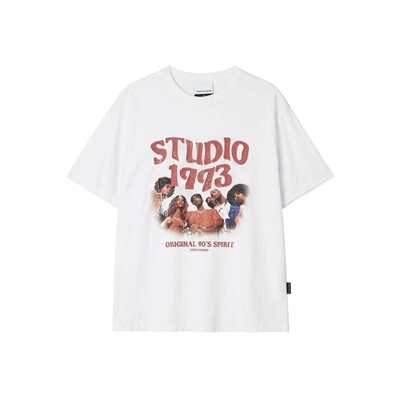 1993STUDIO WAVE STUDIO 图形T恤_白色 MUSINSA韩国直邮官方正品