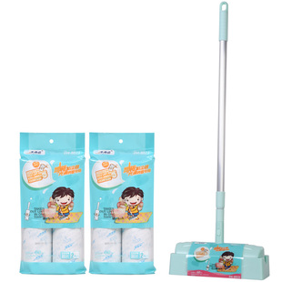 净得丽23.5cm可伸缩粘毛器滚筒可撕式地毯粘尘纸地板加长粘毛拖把