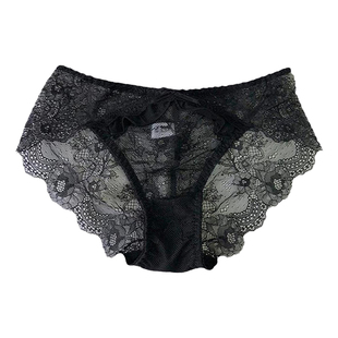 XIAOMiWU 欧美蕾丝网纱性感新款少女生夏季薄款纯欲三角内裤女士