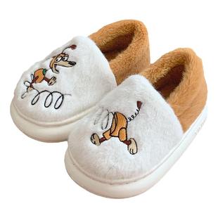 细细条 趣味玩具总动员弹簧狗棉拖鞋女冬季软底防滑全包跟家居鞋