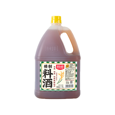 厨邦精制料酒1.75L纯粮黄酒烹饪去腥膻调味料炒菜腌制提鲜葱姜汁